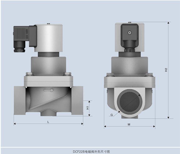  two-position two-way solenoid valve, model DCF22B / Jianghe